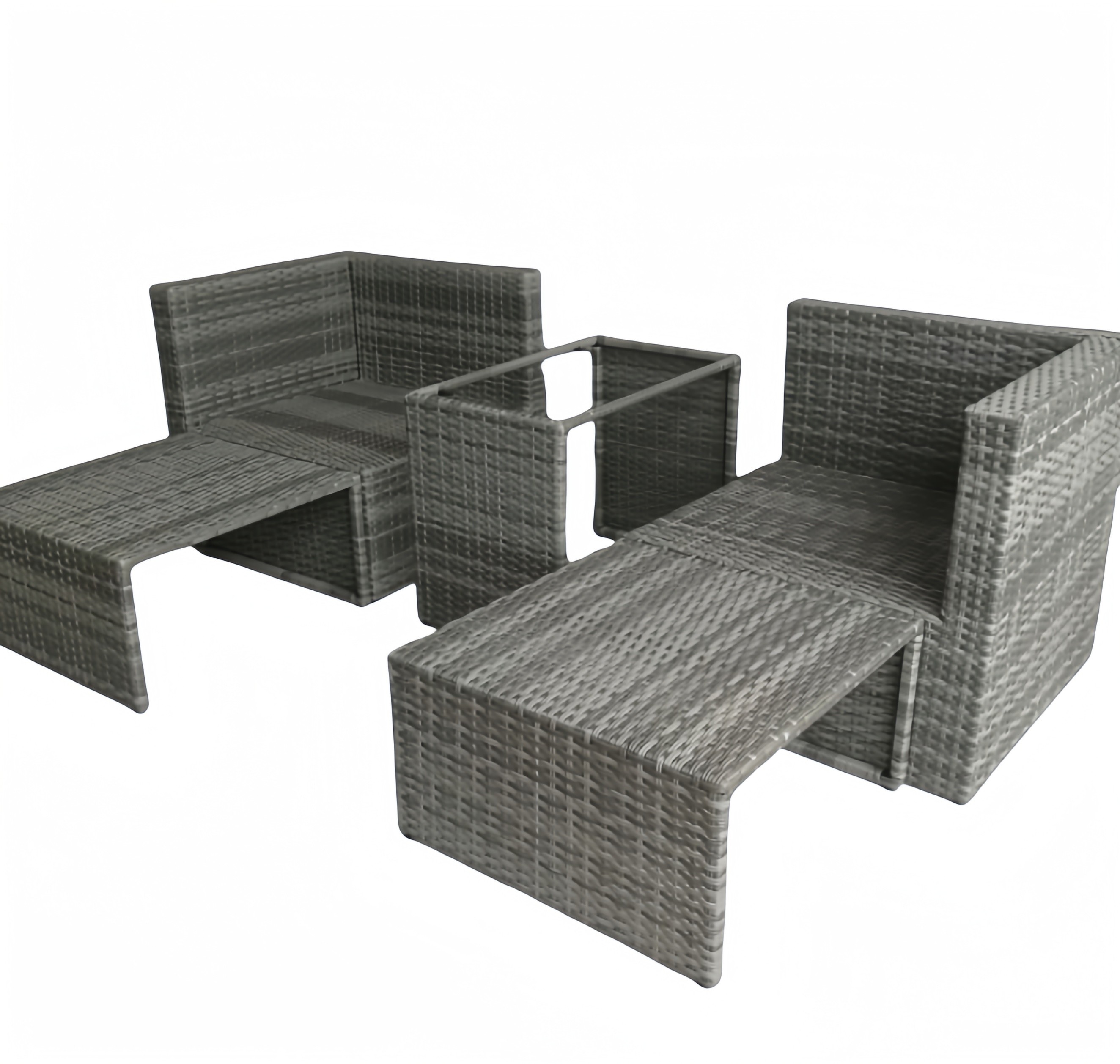3 2 Seater Rattan Conservatory Sofa Set Comfortable Cushions Outdoor Garden