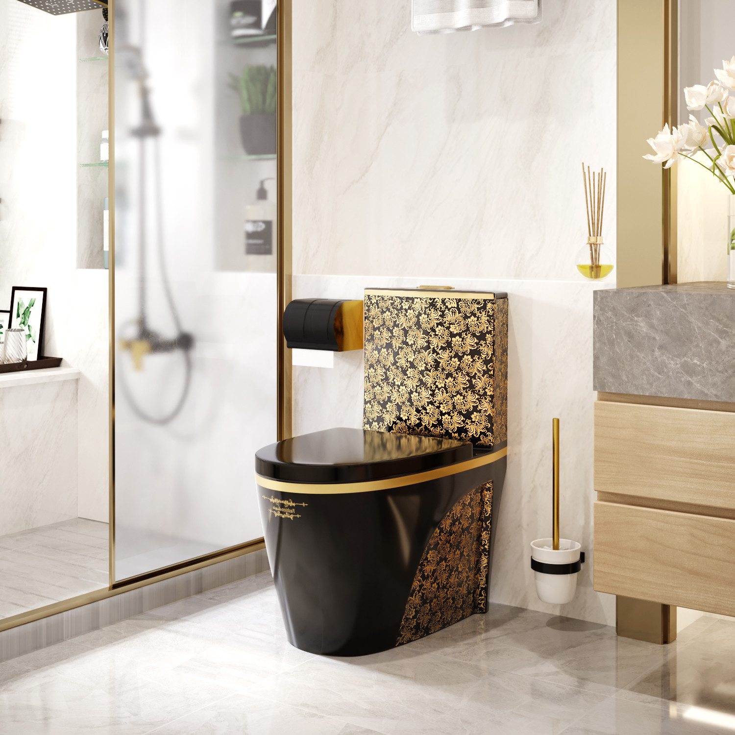 China Water Saving Siphonic One Piece Toilet Sanitary Wares Bathroom Sets factory