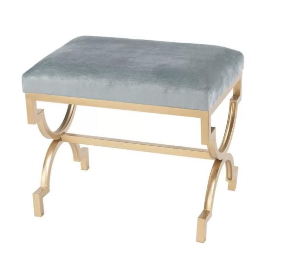 X style stainless steel upholstery velvet ottoman for wedding living room
