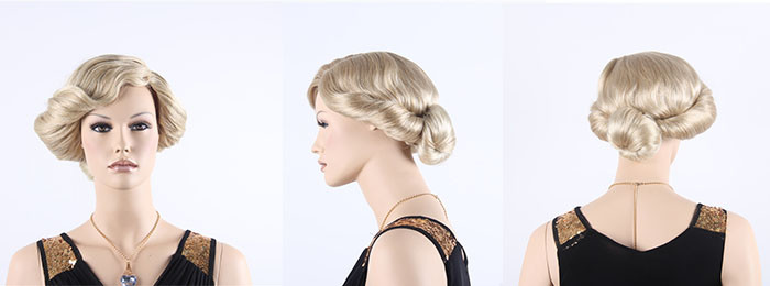Machine Made Short Synthetic Wigs Human Hair For Noble Lady Soft And Comfortable