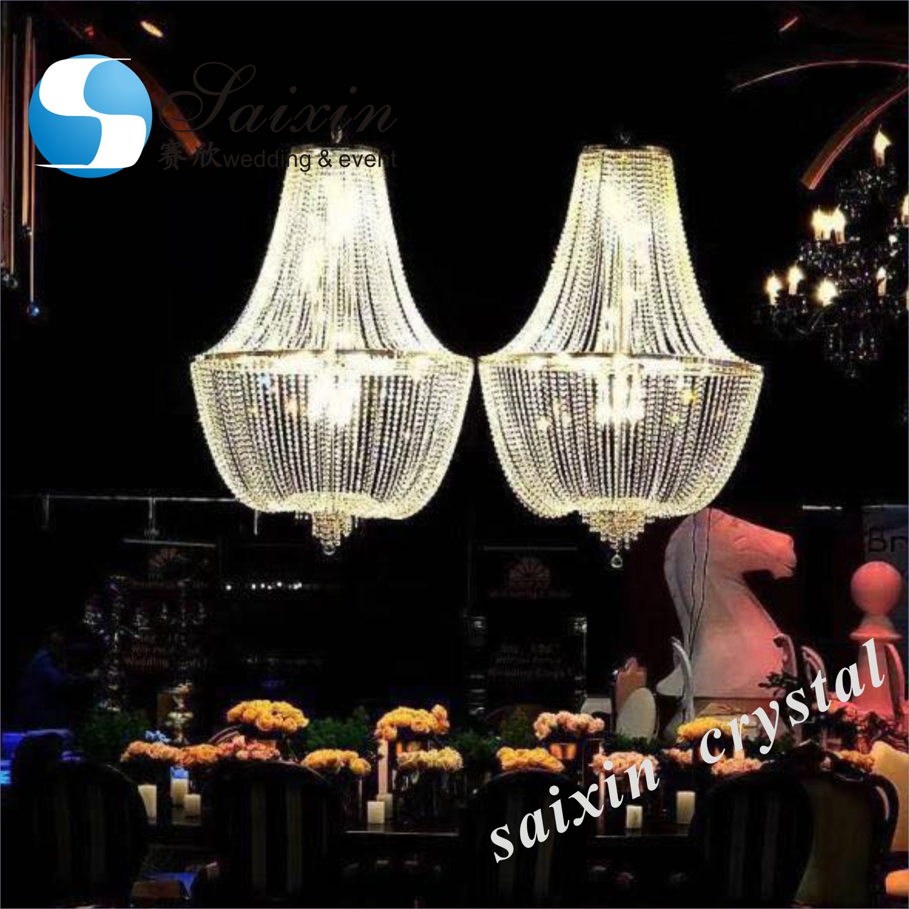 18 16 15 Light Crystal Chandelier Pendant Light Round Rectangular 80CMx60cm