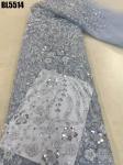 Exquisite brown handmade beaded lace embroidery african french lace fabric