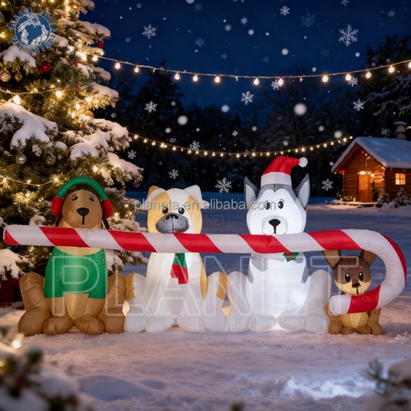 Advertising Inflatable Toy Doll Animal Dog Cat Merry Christmas Inflatable Santa for Sale