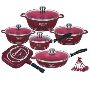 China Hot Selling Multicolor pans and pots Kitchen Cooking Pot Sets Aluminum Non-Stick Cookware Pot Sets factory