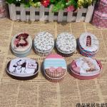 Custom Logo Printed Metal Tin Box For Cookies , Oval Storage Containers