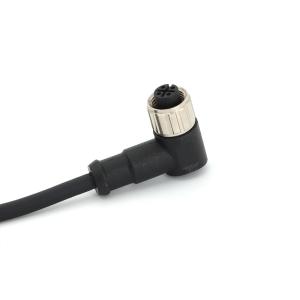 China Angled M12 Connectors Female 8 Pin Waterproof IP67 With Molded Cable factory