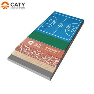 China Quick installation Sustainable Prefabricated Acrylic Surface Indoor &amp; Outdoor Basketball Court Covering Volleyball Badminton Tennis For Sports Field factory