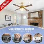 Fancy Luxury 52 Inches Ceiling Fan with 4 MDF Blades and 4 Light Kits in Gold