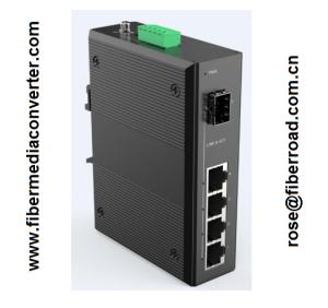 China Giga Industrial Fiber Switch -40℃~75℃ , 4×10/100/1000BASE-Tx RJ45 to 1×1000BASE-FX（SFP/1*9) factory