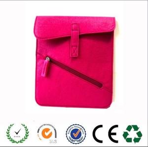 China Custom purple green yellow felt laptop bag with front zipper pockets factory