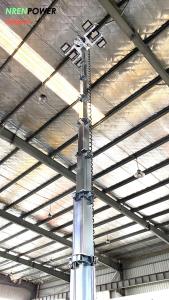 China 9m hydraulic telescopic mast light tower-mobile solar tower light 4 solar panels factory