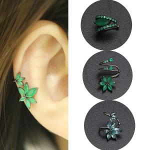 China No Piercing Cartilage Ear Jewelry flower shape druzy gemstone Clip On Earrings factory