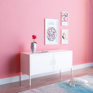 China TV Stand Furniture White 0.7mm Steel Storage Cabinet factory