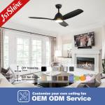 Solid Wood Black Gold Design LED Ceiling Fan 64 Inches for Home Hotel and Office
