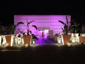 China Giant Purple Lighting Inflatable Cube Tent Printed For Exhibition factory
