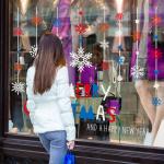 Snowflakes Christmas Wall Stickers Room Home Decoration Door PVC 3D Non - Toxic