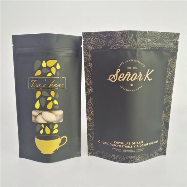 China Foil Lined Kraft Paper CMYK VMPET Coffee Stand Up Bag factory
