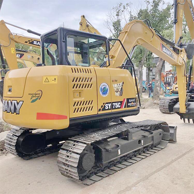 Sany SY 75 Mini Excavator with Crawler Chain and 7280 KG Operating Weight in Shanghai