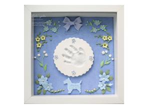 China Handmade Newborn Childrens Memory Box , Custom Hand And Footprint Photo Frame factory