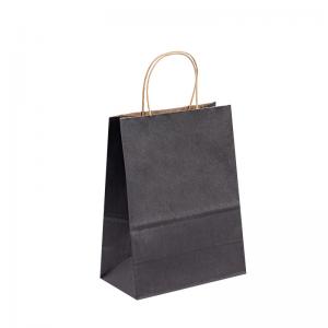 China Custom Kraft Paper Shopping Bag Recycled White Black Brown Kraft Paper Bags With Handle on sale