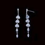 Plating Gold Cubic Zirconia Drop Earrings Wedding With Color Stones