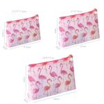 Frosted PVC Cosmetic Bag , triangle makeup bag Printing Red Cartoon Pattern