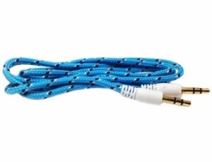 China 1m length nylon braided 3.5mm aux audio cable factory