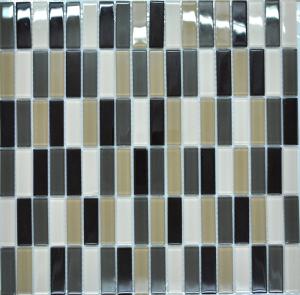 China Factory direct rectangle black blend glass mosaic for sales factory