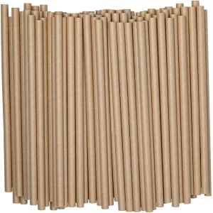 China 100Pack Biodegradable Kraft Paper Drinking Straws Bulk For Juices Shakes Smoothies factory