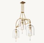 60w Incandescent Brass Ceiling Chandelier Modern In Nickel / Bronze / Brass
