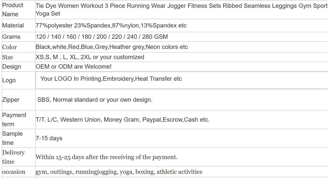Tie Dye Women Workout 3 Piece Running Wear Jogger Fitness Sets Ribbed Seamless Leggings Gym Sportswear Bra Pants Yoga Set