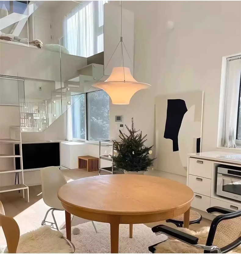 Italian Cream Style LED Pendant Light Designer Dining Simple Acrylic Flying Saucer Replic Lamp(WH-AP-596)
