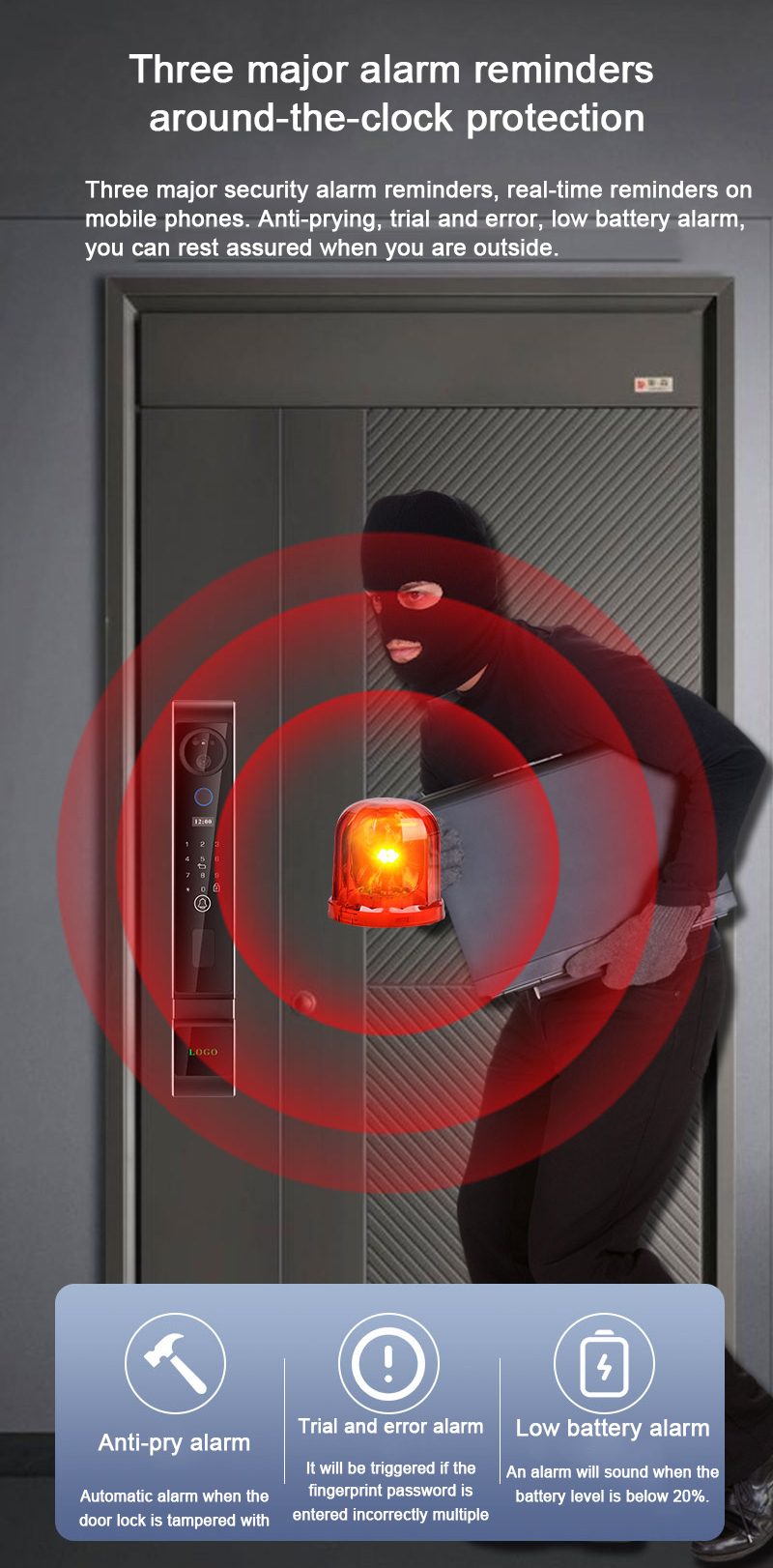 Multi-language Face Door Lock With Intercom Automatic Security Door Lock