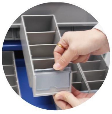 ABS Medicine Trolley with double side drawers medical trolley cart