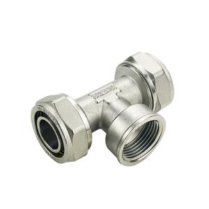 China Certificated ISO17484-1 Pex Tee Forged Crimp Fittings Brass HPb 58-3A for Plumbing factory
