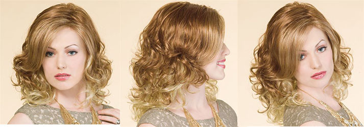 Blond High Temperature Fiber Side Part Wave Synthetic Hair Wigs For Women