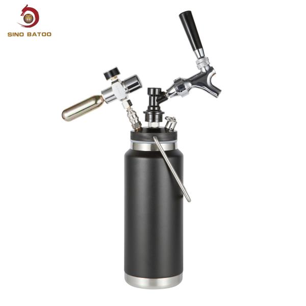 Eco Friendly 1L Beer Growler Dispenser , Insulated Vacuum Mini Beer Keg