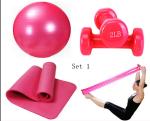 Yoga package with Yoga ball & Yoga mat & Yoga dumbbell & Yoga pull belts