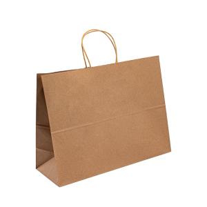 China Big Size Bolsas De Navidad Papel Brown Kraft Handle Paper Bags For Packaging factory
