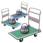 100kg 250Kg Platform Hand Truck Trolley For Material Handling Blue