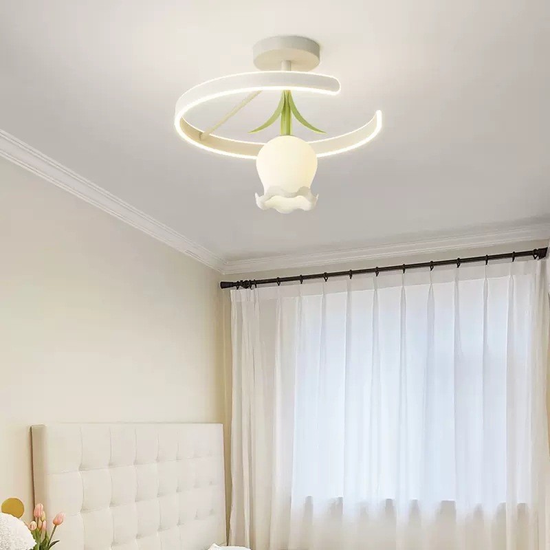 Design Sense Valley Cream Lily LED Ceiling Light For Living Room Bedroom