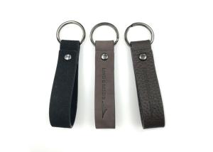 China Debossed 10mm PU Genuine Leather Key Holder For Keys Customized factory