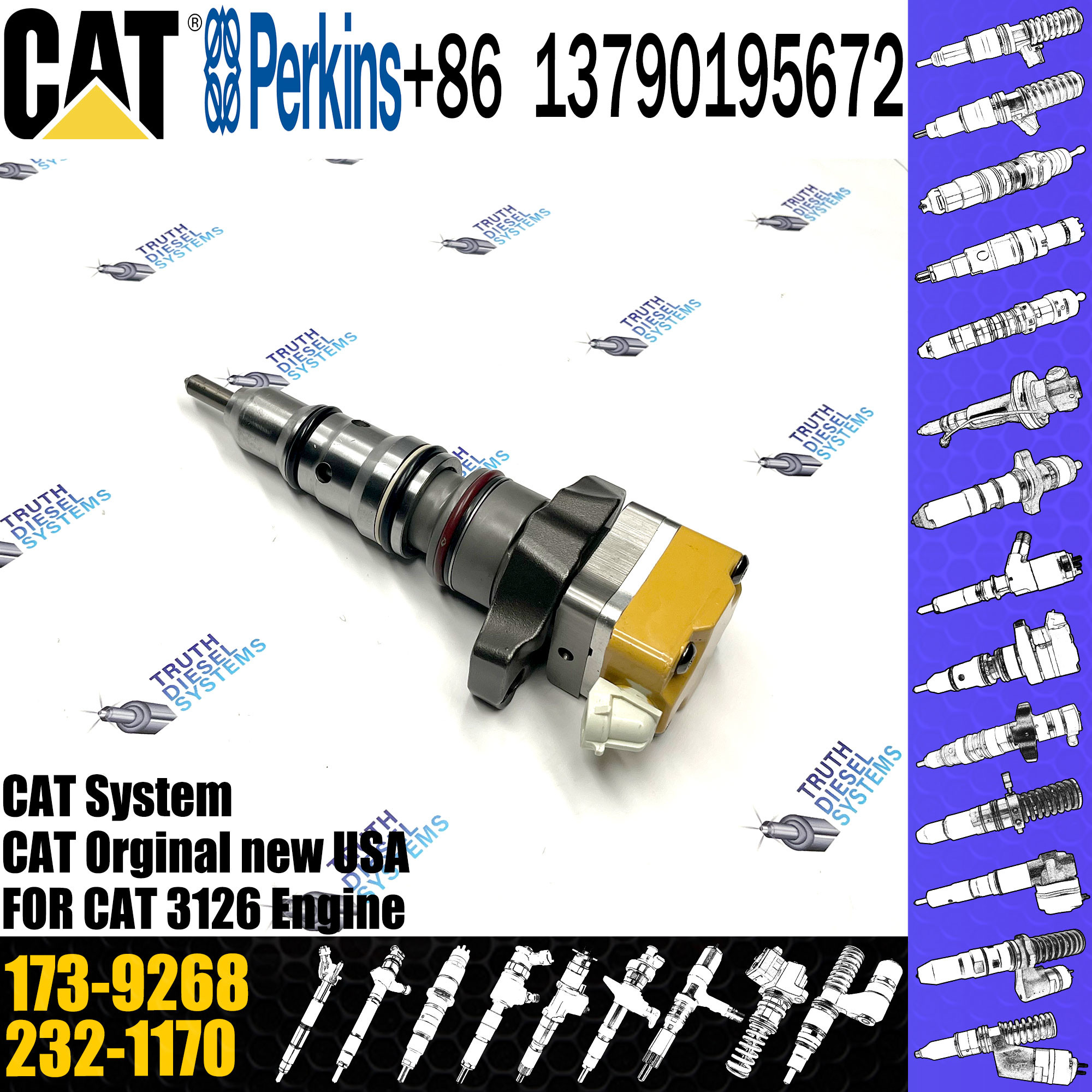 Common Rail Diesel Fuel Injector 173-9268 138-8756 222-5963 222-5972 173-4059 155-1819 For C-A-T Caterpillar 3126 Engine