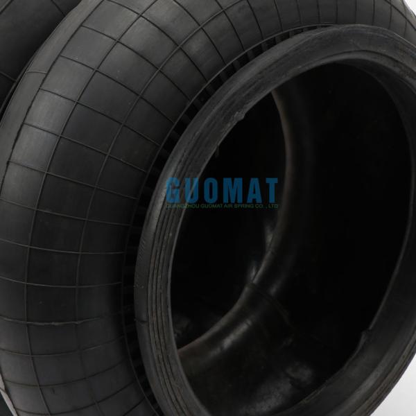 350255h-2 Flange Connection Double Convoluted Rubber Bellows / Air Spring Isolator W/O Rings