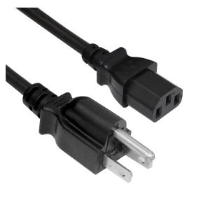 NEMA 5-15P to IEC C13 Power Cord 10A 125V UL Certified
