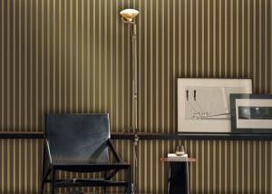 China 1.06*10M Stripe Velvet Look Wallpaper , Living Room Wallpaper With Multi Color Printing factory