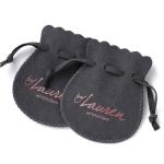 Microfiber Drawstring Jewelry Pouch With Pockets Silk Screening Printing