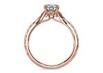 14K Roose Gold Lab Grown Moissanite Ring Dia RD6mm 0.8ct for Wedding