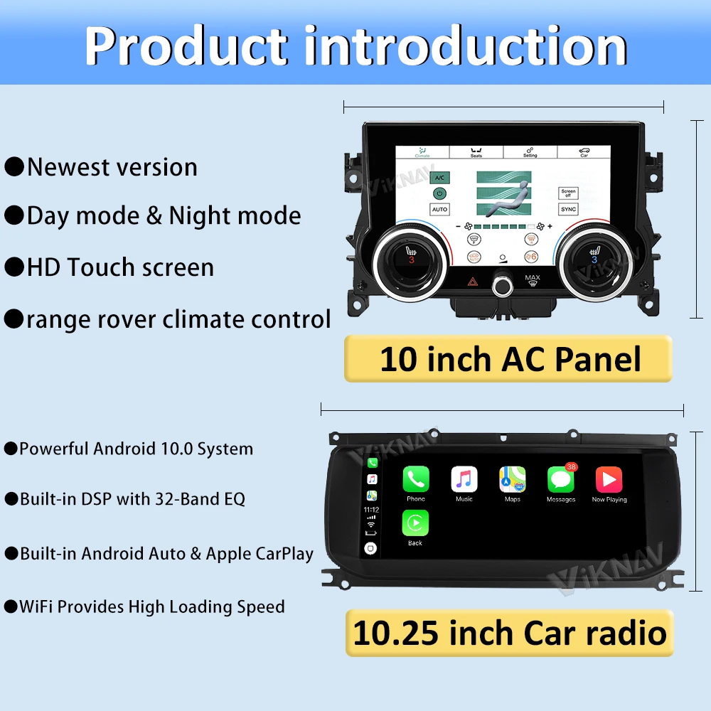 10.25 Inch Android Car Stereo Radio For Land Rover Evoque L551 L538 2012-2018 GPS Navigation Touch Screen DVD Player