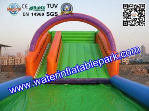 China Outdoor Sport Game Zorb Ramp / Roller Ball Inflatable Steep Hill With Pool factory